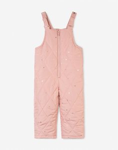 Розовый утеплённый комбинезон со звёздочками для девочки Gloria Jeans