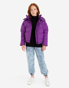 Фиолетовая утеплённая куртка для девочки Gloria Jeans