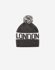 Серая шапка London с помпоном для мальчика Gloria Jeans