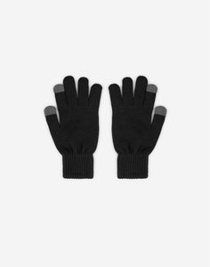 Чёрные перчатки touch screen для смартфона мужские Gloria Jeans
