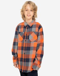 Оранжевая фланелевая рубашка в клетку для мальчика Gloria Jeans