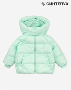 Мятная утеплённая куртка oversize для девочки Gloria Jeans