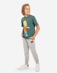 Серые спортивные брюки с принтом Run для мальчика Gloria Jeans