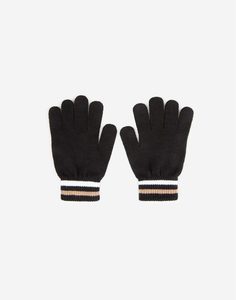 Чёрные перчатки с полосками для мальчика Gloria Jeans