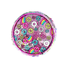Косметичка MISS PINKY круглая с шариками внутри