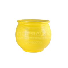 Горшок для цветов керамический Радуга желтая №2, 22 см, с подставкой
