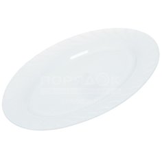 Блюдо стеклокерам, овал, 30 см, бел, Daniks, Кристалл