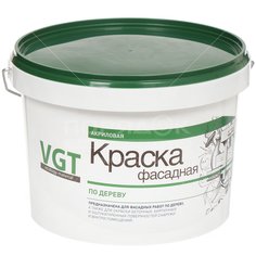 Краска водоэмульсионная VGT фасадная по дереву белая, 3 кг