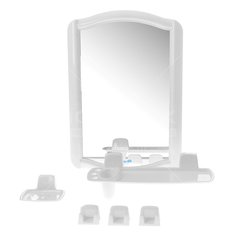 Зеркало 35х52 см, прямоуг, снежно-бел, полочка, Berossi, НВ 04601000