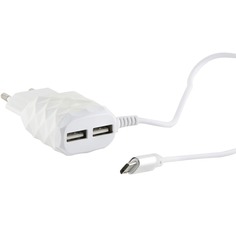 Зарядное устройство Red Line NC-2.1AC (2 USB+MicroUSB), белый