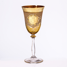 Набор фужеров для вина медовый версаче богемия b-g (6 шт) (balvinglass) золотой