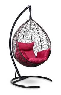Подвесное кресло-кокон sevilla коричневое с бордовой подушкой (лаура) коричневый 110x195x110 см. L'aura