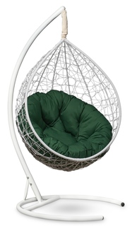 Подвесное кресло sevilla verde белое с зеленой подушкой (лаура) белый 110x195x110 см. L'aura