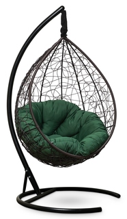 Подвесное кресло sevilla verde коричневое с зеленой подушкой (лаура) коричневый 110x195x110 см. L'aura