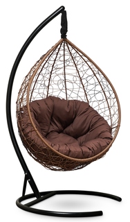 Подвесное кресло sevilla verde горячий шоколад с коричневой подушкой (лаура) коричневый 110x195x110 см. L'aura