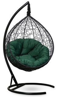Подвесное кресло sevilla verde черное с зеленой подушкой (лаура) черный 110x195x110 см. L'aura