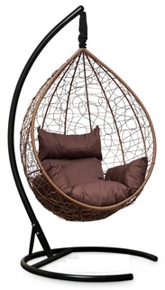 Подвесное кресло-кокон sevilla горячий шоколад с коричневой подушкой (лаура) коричневый 110x195x110 см. L'aura