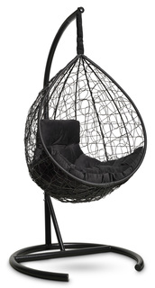 Подвесное кресло-кокон sevilla comfort черное с черной подушкой (лаура) черный 105x195x105 см. L'aura