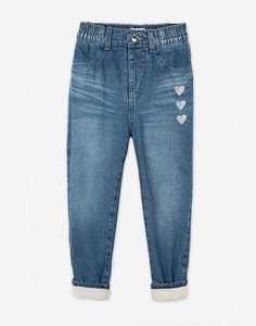 Утеплённые джинсы Straight для девочки Gloria Jeans