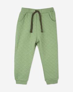 Зелёные стёганые спортивные брюки для мальчика Gloria Jeans