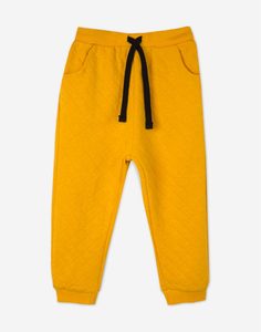 Жёлтые стёганые спортивные брюки для мальчика Gloria Jeans