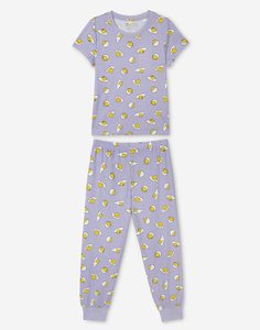 Сиреневая пижама с принтом для девочки Gloria Jeans