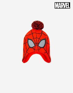 Красная шапка Marvel с помпоном для мальчика Gloria Jeans