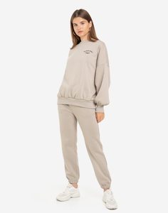 Бежевые спортивные брюки Baggy Gloria Jeans
