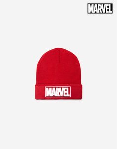 Красная шапка-бини с принтом Marvel для мальчика Gloria Jeans