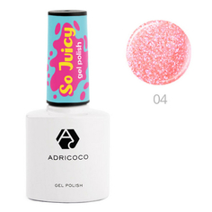 ADRICOCO, Гель-лак So Juicy №04, Персиковый физ