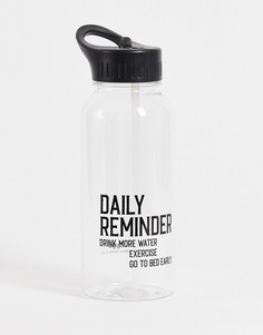 Бутылка для воды емкостью 1 л с надписью "Daily reminder" Typo-Прозрачный