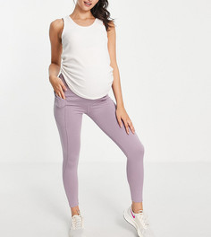 Леггинсы с моделирующим эффектом и карманом ASOS 4505 Maternity-Фиолетовый цвет