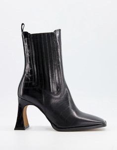 Кожаные ботинки премиум-класса ASOS DESIGN-Черный цвет