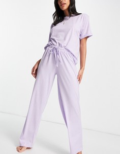 Сиреневые пижамные брюки прямого кроя из трикотажа ASOS DESIGN – Выбирай и Комбинируй-Фиолетовый цвет