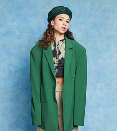 Oversized-блейзер зеленого цвета в винтажном стиле COLLUSION Unisex-Зеленый цвет