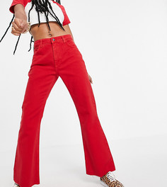 Расклешенные джинсы красного цвета Reclaimed Vintage Inspired 99-Красный