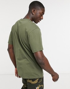 Oversized-футболка цвета хаки из органического хлопка Only & Sons-Зеленый
