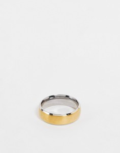 Золотистое широкое кольцо из нержавеющей стали с полированной отделкой ASOS DESIGN-Золотистый