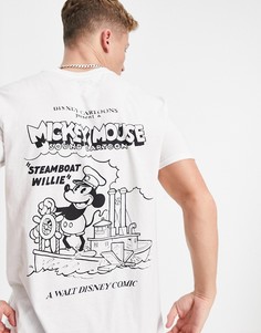 Белая футболка с принтом Микки Мауса "Steamboat Willie" Poetic Brands-Белый