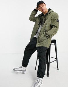 Куртка цвета хаки из рипстопа с эффектом мокрой ткани Marshall Artist-Зеленый цвет