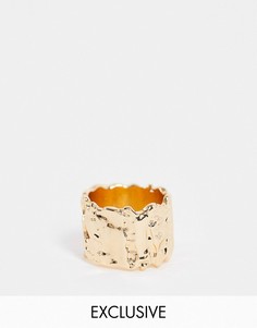 Золотистое массивное кольцо с фактурным дизайном Reclaimed Vintage Inspired-Золотистый