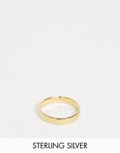 Серебряное кольцо с позолотой 14 карат ASOS DESIGN-Золотистый