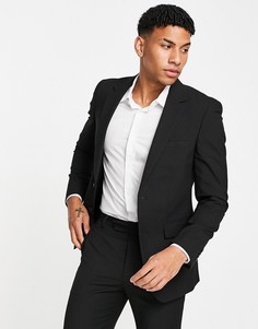 Черный узкий пиджак из переработанного полиэстера Burton Essential-Черный цвет