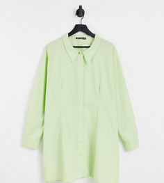 Лаймовое платье-рубашка I Saw It First Plus-Зеленый цвет