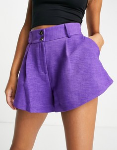 Фиолетовые фактурные шорты строгого кроя River Island-Фиолетовый цвет
