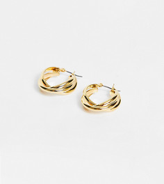 Позолоченные серьги-кольца с переплетенным дизайном Orelia-Золотистый