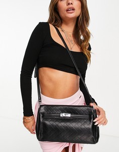 Черная сумка на плечо с ремешком с узелками EGO-Черный цвет
