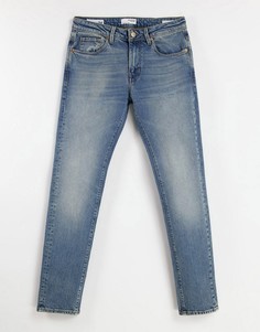 Голубые узкие джинсы из смесового органического хлопка Selected Homme-Голубой