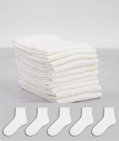 Набор из 5 пар белых носков из органического хлопка Monki Polly-Белый