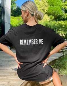 Oversized-футболка с принтом "Remember Me" на спине Night Addict-Черный цвет